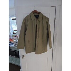#52 Kenneth Cole Reaction men's Large tan coat Polyurethane Polyester Nylon